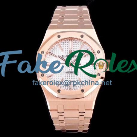 Replica Audemars Piguet Royal Oak 15450 JF V5 Rose Gold Silver Dial Swiss 3120