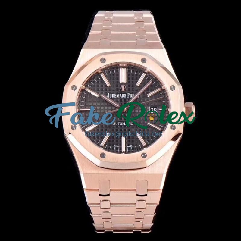 Replica Audemars Piguet Royal Oak 15450 JF V5 Rose Gold Black Dial Swiss 3120