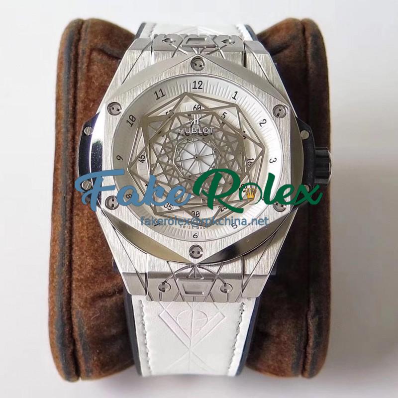 Replica Hublot Big Bang Sang Titanium White 415.NX.2027.VR.MXM18 TMF Titanium White Dial Swiss HUB1213 UNICO Manufacture