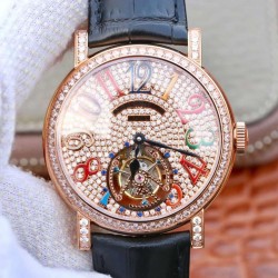 Replica Franck Muller Round Color Dreams Tourbillon TWL Rose Gold & Diamonds Diamond Dial Swiss Tourbillon