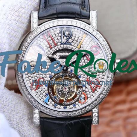 Replica Franck Muller Round Color Dreams Tourbillon TWL Stainless Steel & Diamonds Diamond Dial Swiss Tourbillon