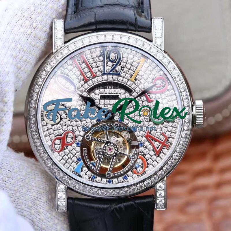 Replica Franck Muller Round Color Dreams Tourbillon TWL Stainless Steel & Diamonds Diamond Dial Swiss Tourbillon