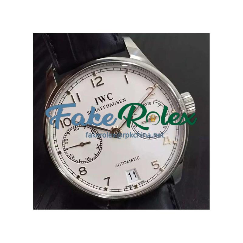 Replica IWC Portuguese IW500704 Power Reserve Stainless Steel White Dial Swiss IWC 52010