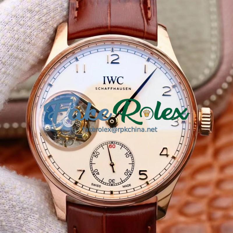 Replica IWC Portugieser Tourbillon IW546302 ZF Rose Gold White Dial Swiss Tourbillon