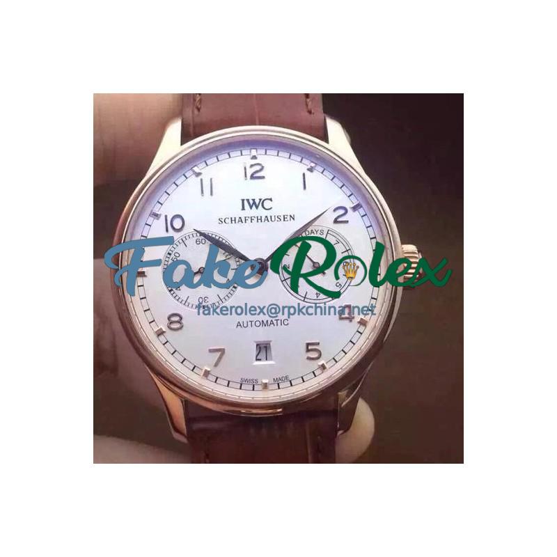 Replica IWC Portuguese IW500705 Power Reserve Rose Gold White Dial Swiss IWC 52010