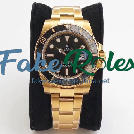 Replica Rolex Submariner Date 116618LN VR Stainless Steel With 18K Yellow Gold Wrapped Black Dial Swiss 2836-2