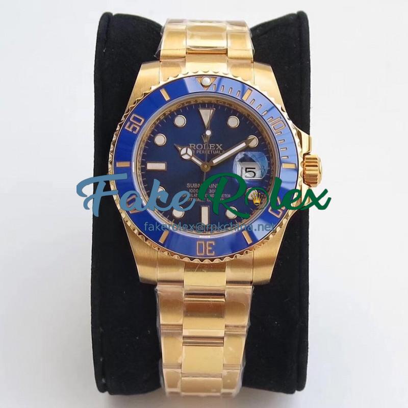 Replica Rolex Submariner Date 116618LB VR Stainless Steel With 18K Yellow Gold Wrapped Blue Dial Swiss 2836-2