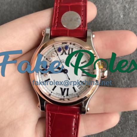 Replica Chopard Happy Sport 36MM Automatic 278559 YF V2 Stainless Steel White & Diamond Dial Swiss 2892