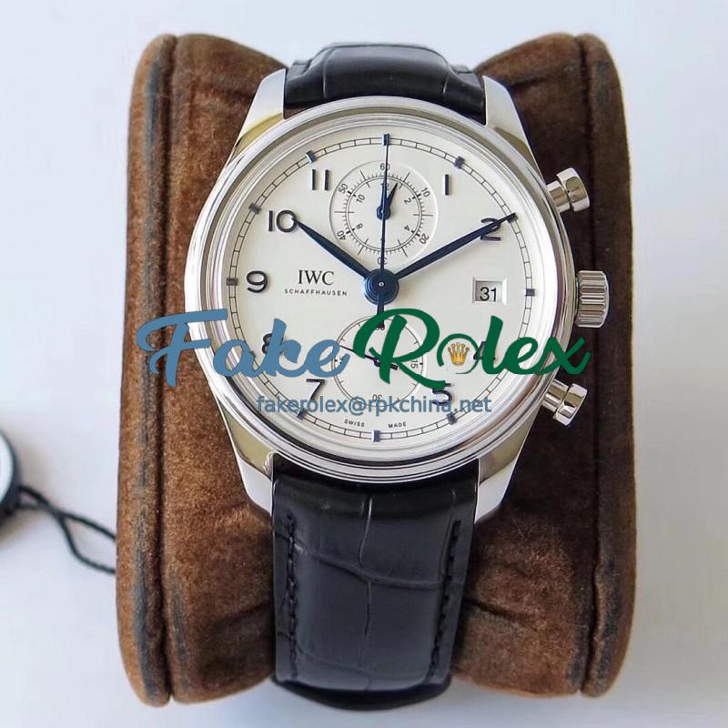 Replica IWC Portugieser Chronograph Classic IW390403 ZF Stainless Steel White Dial Swiss 7750