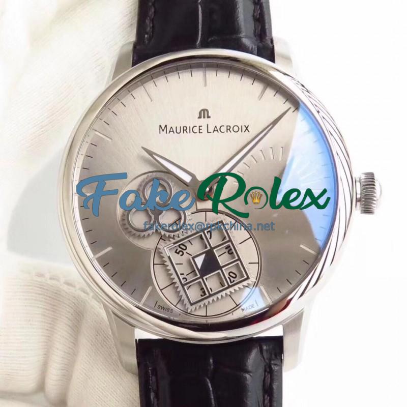 Replica Maurice Lacroix Roue Carree Seconde MP7158-SS001-901 AM Stainless Steel Silver Dial Swiss ML 156