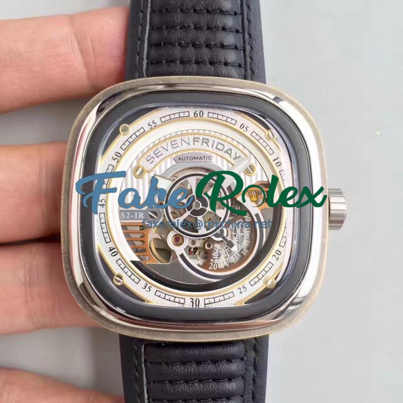 Replica SevenFriday S2/01 SV Stainless Steel White Dial Miyota 82S5