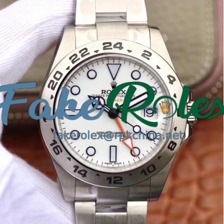 Replica Rolex Explorer II 216570 JF V3 Stainless Steel White Dial Swiss 2836-2