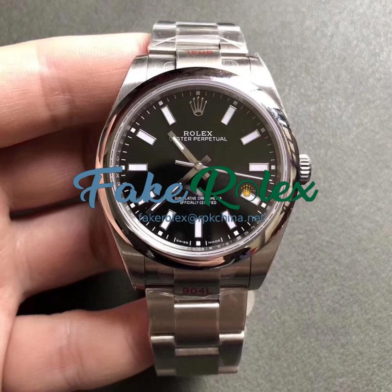 Replica Rolex Oyster Perpetual 39 114300 GM Stainless Steel 904L Black Dial Swiss 3132