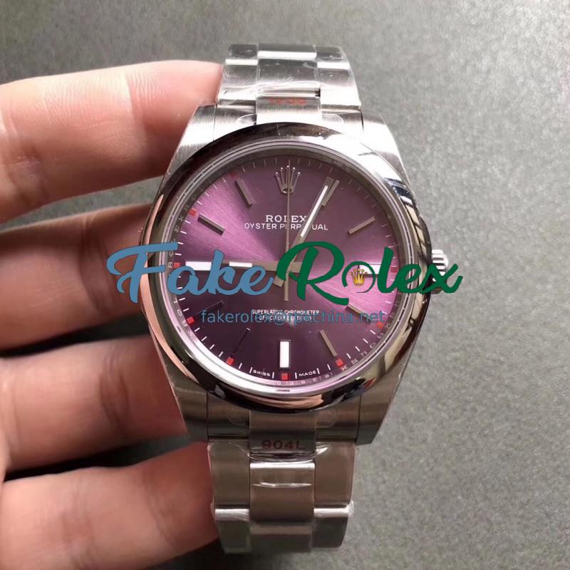 Replica Rolex Oyster Perpetual 39 114300 GM Stainless Steel 904L Red Dial Swiss 3132