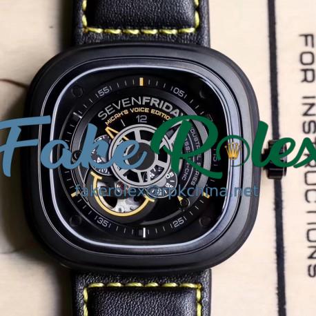 Replica SevenFriday P2B/02 Revolution SW PVD Black & Yellow Dial Miyota 82S7