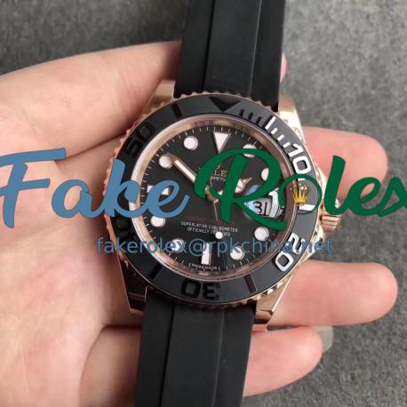 Replica Rolex Yacht-Master 40 116655 Noob Rose Gold Black Dial Swiss 2836-2