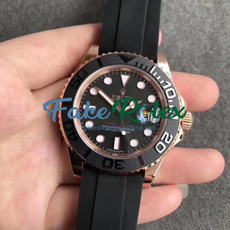 Replica Rolex Yacht-Master 40 116655 Noob Rose Gold Black Dial Swiss 2836-2