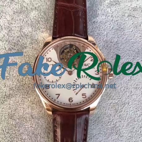 Replica IWC Portuguese Tourbillon Mystery IW504202 TF Rose Gold White Dial Swiss 50900