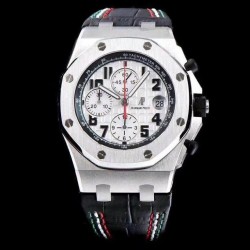 Replica Audemars Piguet Royal Oak Offshore Pride Of Mexico 26297IS.OO.D101CR.01 JF V2 Stainless Steel White Dial Swiss 7750