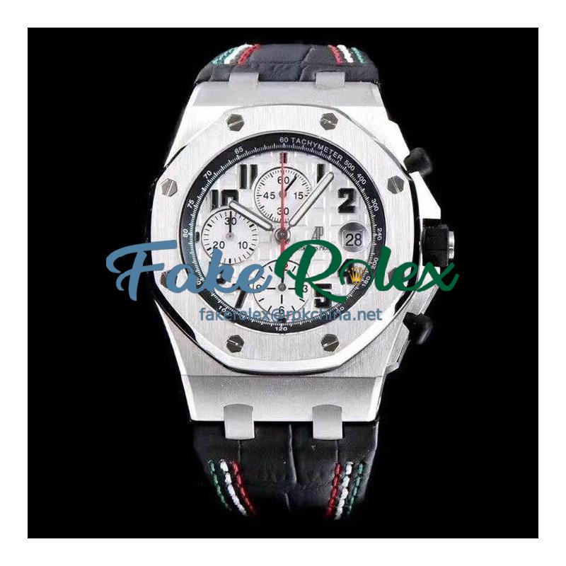 Replica Audemars Piguet Royal Oak Offshore Pride Of Mexico 26297IS.OO.D101CR.01 JF V2 Stainless Steel White Dial Swiss 7750