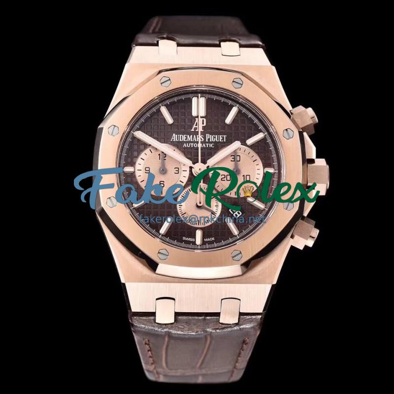 Replica Audemars Piguet Royal Oak Chronograph 26331 OM Rose Gold Chocolate Dial Swiss 7750