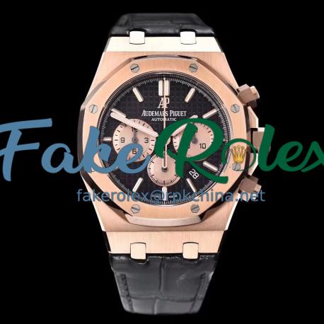 Replica Audemars Piguet Royal Oak Chronograph 26331 OM Rose Gold Black Dial Swiss 7750