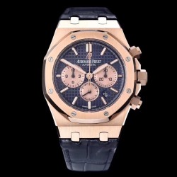 Replica Audemars Piguet Royal Oak Chronograph 26331 OM Rose Gold Blue Dial Swiss 7750