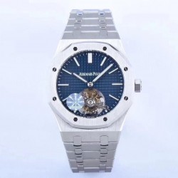 Replica Audemars Piguet Royal Oak Tourbillon Extra Thin 26510 JF Stainless Steel Blue Dial Swiss Tourbillon