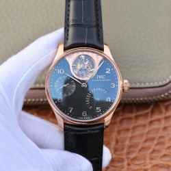 Replica IWC Portuguese Tourbillon Mystery IW504602 ZF Rose Gold Black Dial Swiss Tourbillon