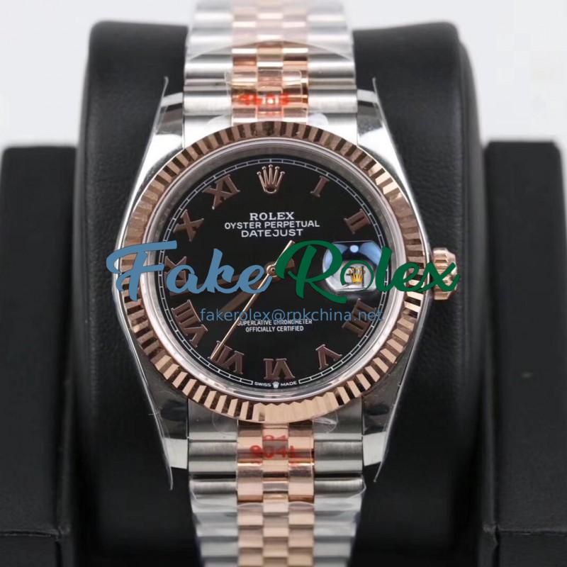 Replica Rolex Datejust 36MM 116231 GM Stainless Steel 904L & Rose Gold Black Dial Swiss 2824-2