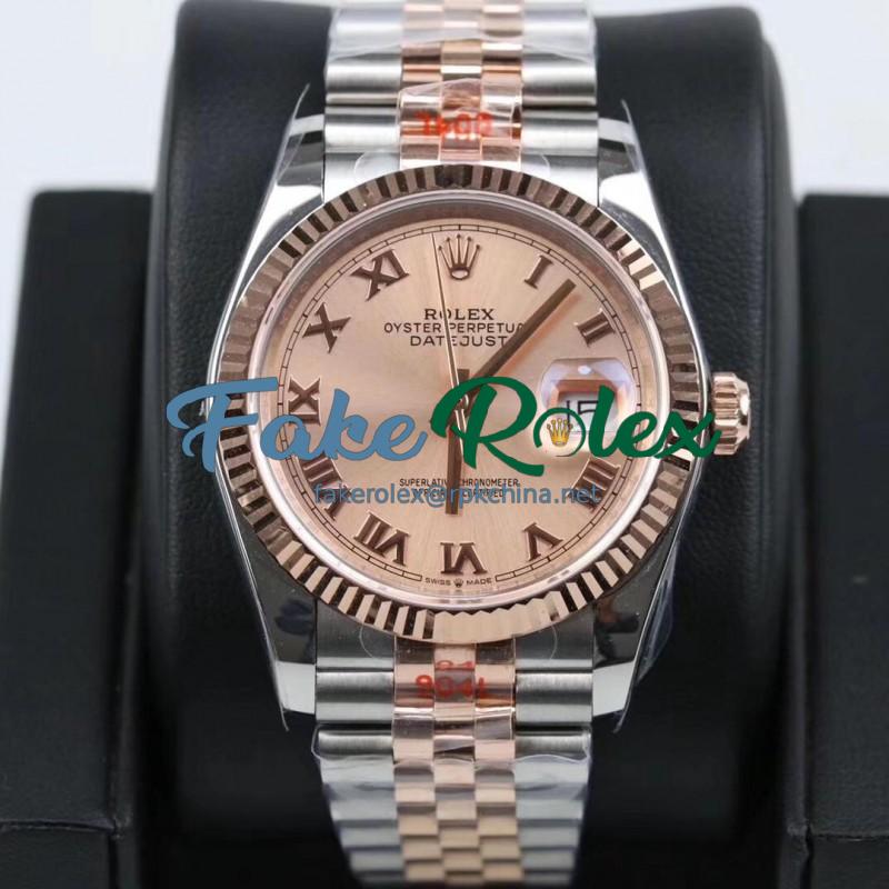 Replica Rolex Datejust 36MM 116231 GM Stainless Steel 904L & Rose Gold Rose Gold Dial Swiss 2824-2