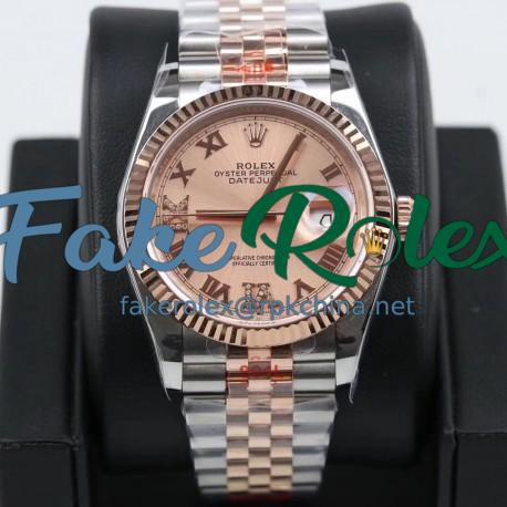 Replica Rolex Datejust 36MM 116231 GM Stainless Steel 904L & Rose Gold Rose Gold Dial Swiss 2824-2