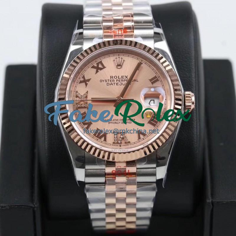 Replica Rolex Datejust 36MM 116231 GM Stainless Steel 904L & Rose Gold Rose Gold Dial Swiss 2824-2