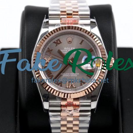 Replica Rolex Datejust 36MM 116231 GM Stainless Steel 904L & Rose Gold Anthracite Dial Swiss 2824-2