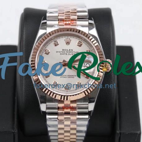 Replica Rolex Datejust 36MM 116231 GM Stainless Steel 904L & Rose Gold Silver Dial Swiss 2824-2