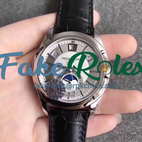 Replica Patek Philippe Annual Calendar 5205G-001 KM Stainless Steel White & Rhodium Dial Swiss 324SQALU 24H/206