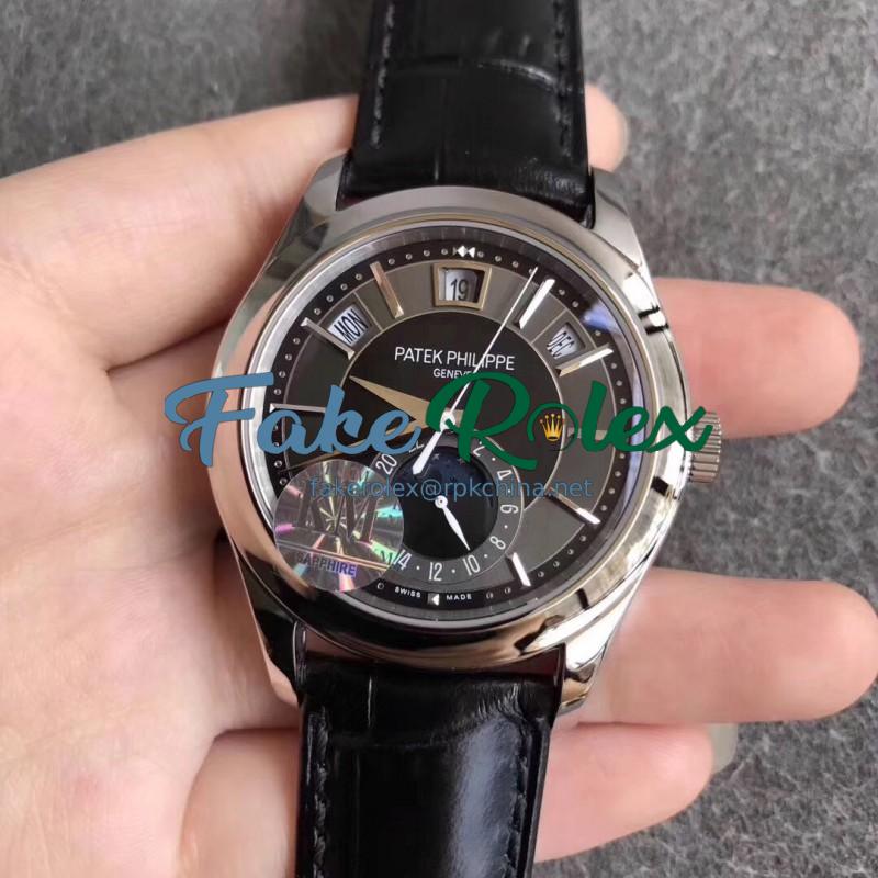 Replica Patek Philippe Annual Calendar 5205G-010 KM Stainless Steel Black Dial Swiss 324SQALU 24H/206