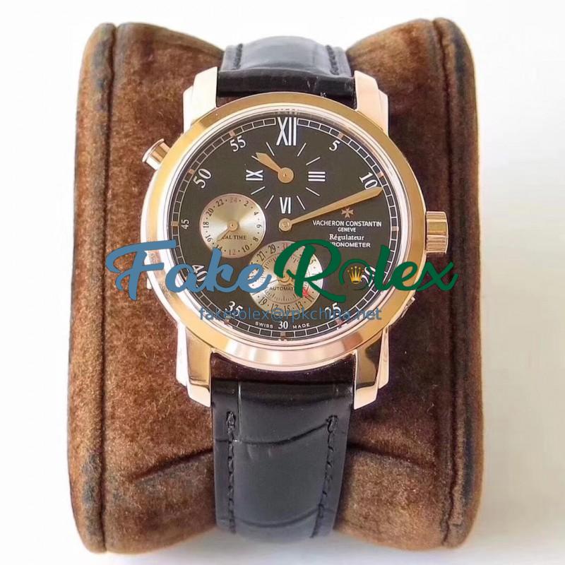 Replica Vacheron Constantin Malte Regulateur Dual Time 42005/000J K11 Rose Gold Black Dial Swiss 1206