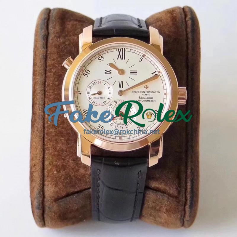 Replica Vacheron Constantin Malte Regulateur Dual Time 42005/000J K11 Rose Gold White Dial Swiss 1206