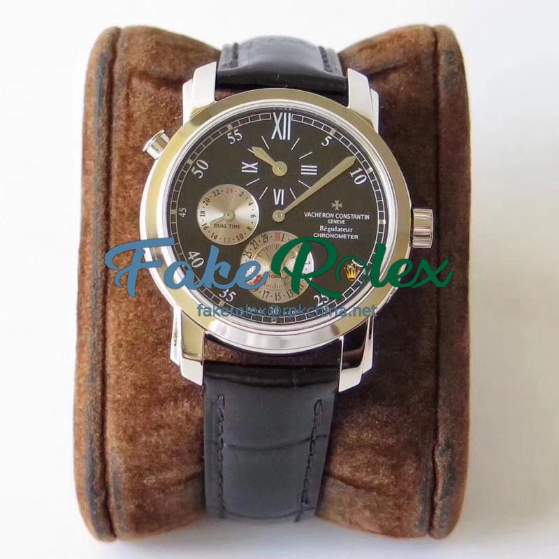 Replica Vacheron Constantin Malte Regulateur Dual Time 42005/000G K11 Stainless Steel Black Dial Swiss 1206