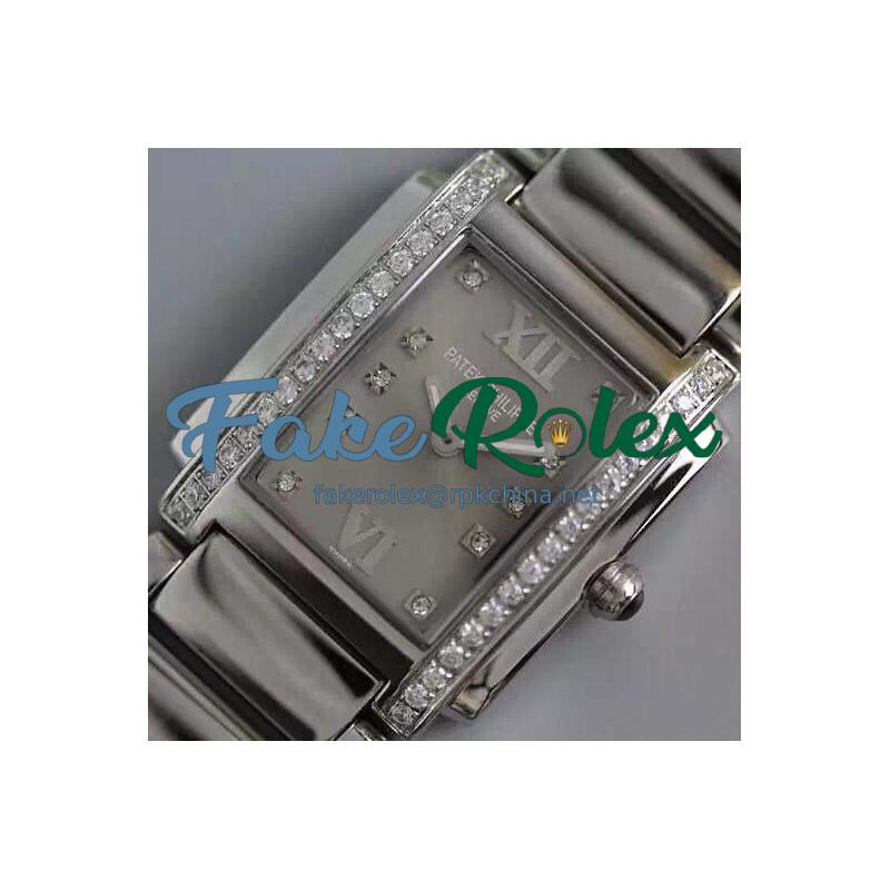 Replica Patek Philippe Ladies Twenty-4 4910/10A-010 Noob Stainless Steel Anthracite Dial Swiss Ronda Quartz