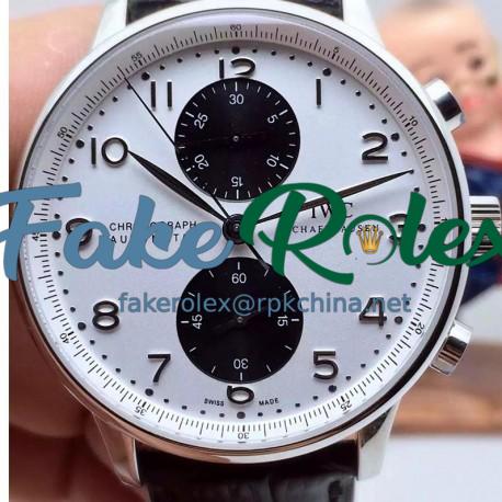 Replica IWC Portuguese IW3714 Chronograph Stainless Steel White & Black Dial Swiss IWC 89000