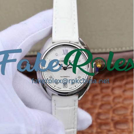 Replica Cle De Cartier 40MM WSCL0018 ZY Stainless Steel White Dial M9015