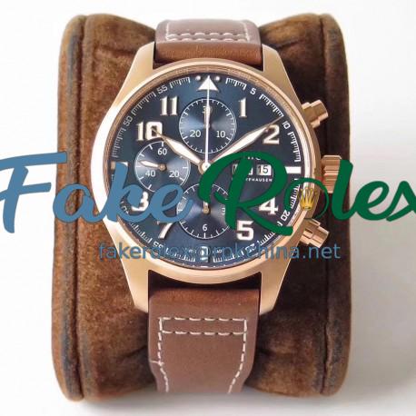 Replica IWC Pilot Chronograph Edition Le Petit Prince IW377721 ZF Rose Gold Blue Dial Swiss 7750