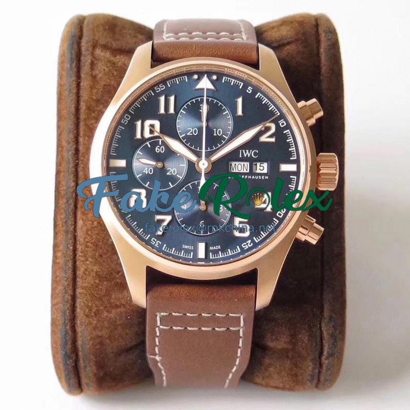 Replica IWC Pilot Chronograph Edition Le Petit Prince IW377721 ZF Rose Gold Blue Dial Swiss 7750