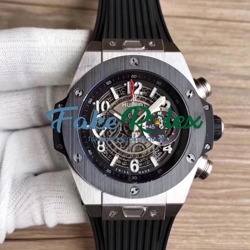 Replica Hublot Big Bang Unico Titanium Ceramic 411.NM.1170.RX Noob Titanium Skeleton Dial Swiss HUB1220