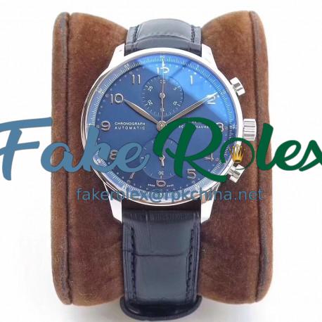 Replica IWC Portugieser Chronograph IW371491 ZF V2 Stainless Steel Blue Dial Swiss 7750