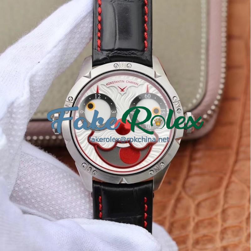 Replica Konstantin Chaykin Joker Noob Stainless Steel White & Red Joker Dial Seiko NH35A