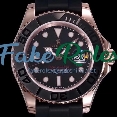 Replica Rolex Yacht-Master 40 116655 DJ Rose Gold Black Dial Swiss 2836-2