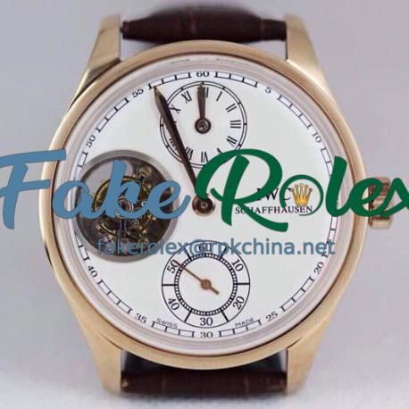 Replica IWC Portuguese Regulateur Tourbillon IW5446 Rose Gold White Dial Swiss Tourbillon